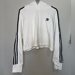 Adidas Originals Crop Hoodie AUTHENTIC White  Adicolor Classics Small